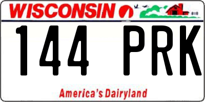 WI license plate 144PRK