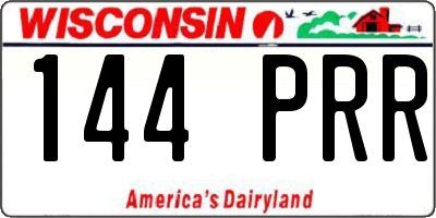 WI license plate 144PRR