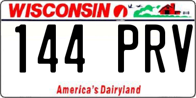 WI license plate 144PRV