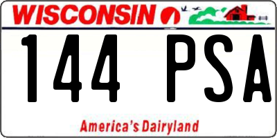 WI license plate 144PSA