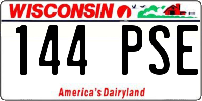 WI license plate 144PSE