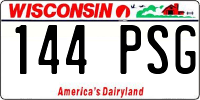 WI license plate 144PSG