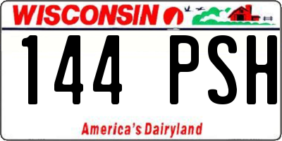 WI license plate 144PSH