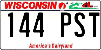 WI license plate 144PST