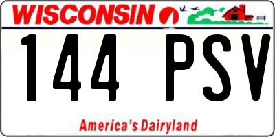 WI license plate 144PSV