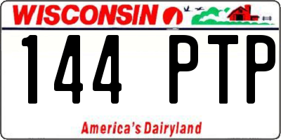 WI license plate 144PTP