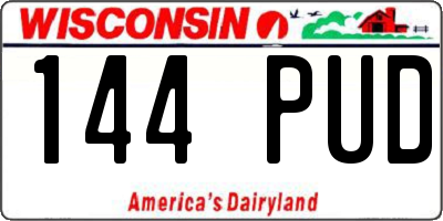 WI license plate 144PUD