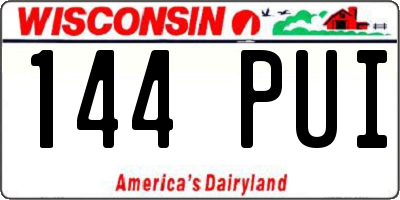 WI license plate 144PUI