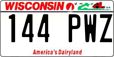WI license plate 144PWZ