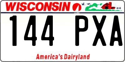 WI license plate 144PXA