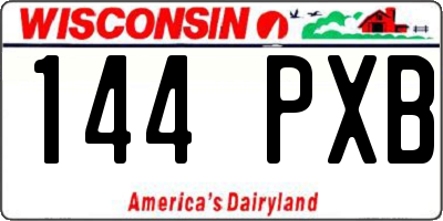 WI license plate 144PXB