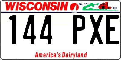WI license plate 144PXE