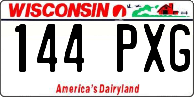 WI license plate 144PXG