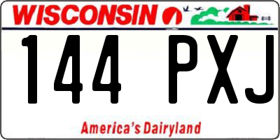 WI license plate 144PXJ