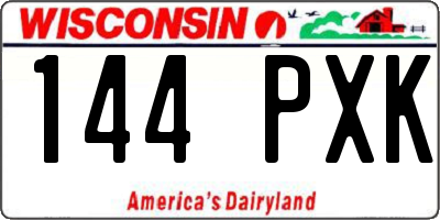 WI license plate 144PXK