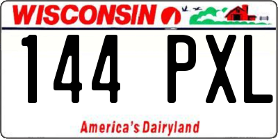 WI license plate 144PXL