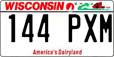 WI license plate 144PXM