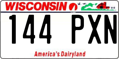 WI license plate 144PXN