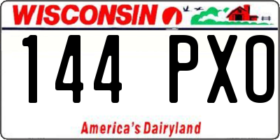 WI license plate 144PXO