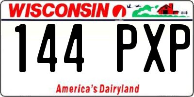 WI license plate 144PXP