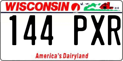 WI license plate 144PXR