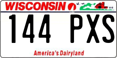 WI license plate 144PXS