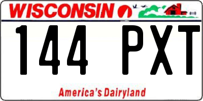 WI license plate 144PXT
