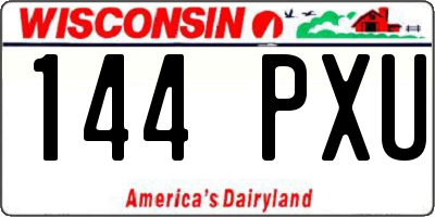 WI license plate 144PXU