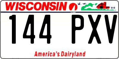 WI license plate 144PXV