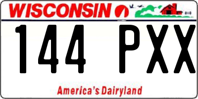 WI license plate 144PXX