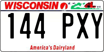 WI license plate 144PXY