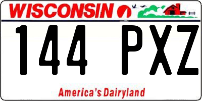 WI license plate 144PXZ