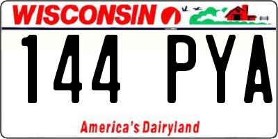 WI license plate 144PYA