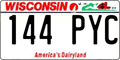 WI license plate 144PYC