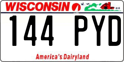 WI license plate 144PYD