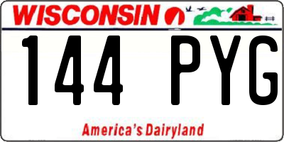 WI license plate 144PYG