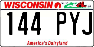 WI license plate 144PYJ