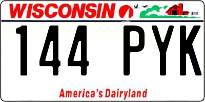 WI license plate 144PYK