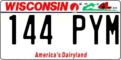 WI license plate 144PYM