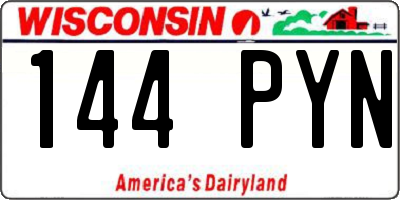 WI license plate 144PYN