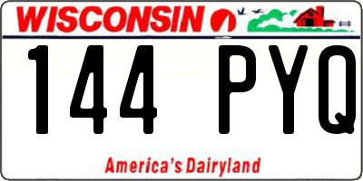 WI license plate 144PYQ