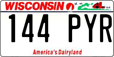 WI license plate 144PYR