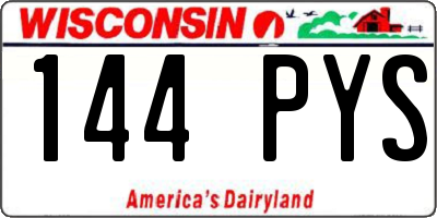 WI license plate 144PYS