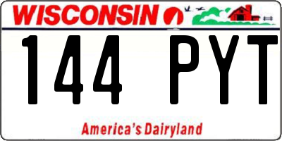 WI license plate 144PYT