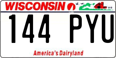 WI license plate 144PYU