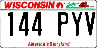 WI license plate 144PYV