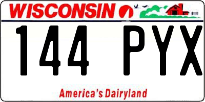 WI license plate 144PYX