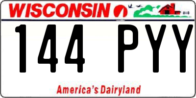 WI license plate 144PYY