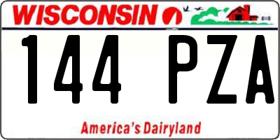 WI license plate 144PZA