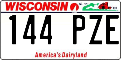 WI license plate 144PZE